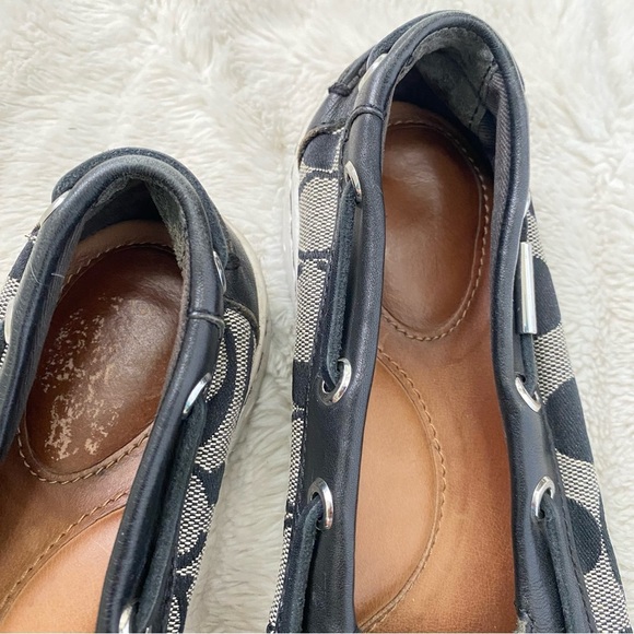 Coach Black and Gray Signature Loafers Flats Size 7 - Picture 14 of 15